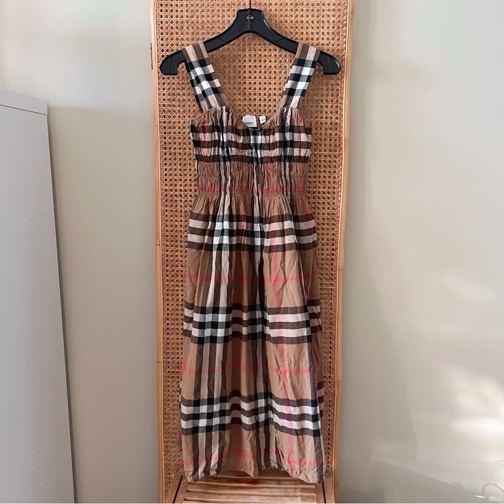 Burberry Delilah Smocked Midi Dress